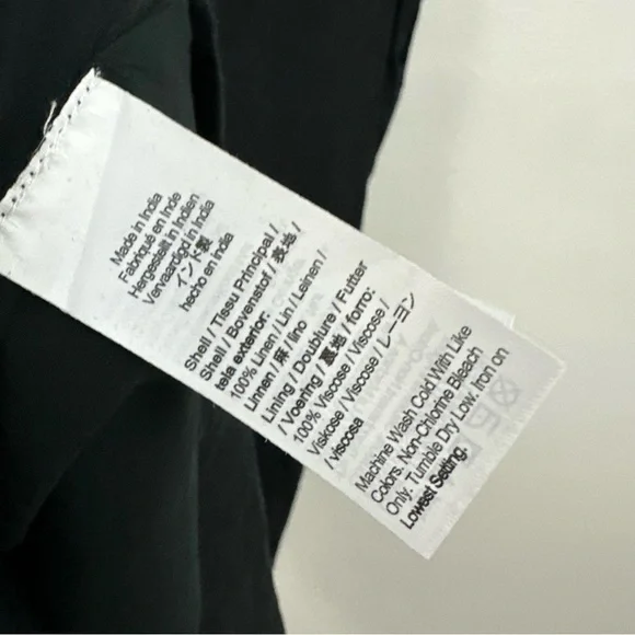 J. Crew Linen Black Sleeveless Dress Women's Size XL - Picture 3 of 4